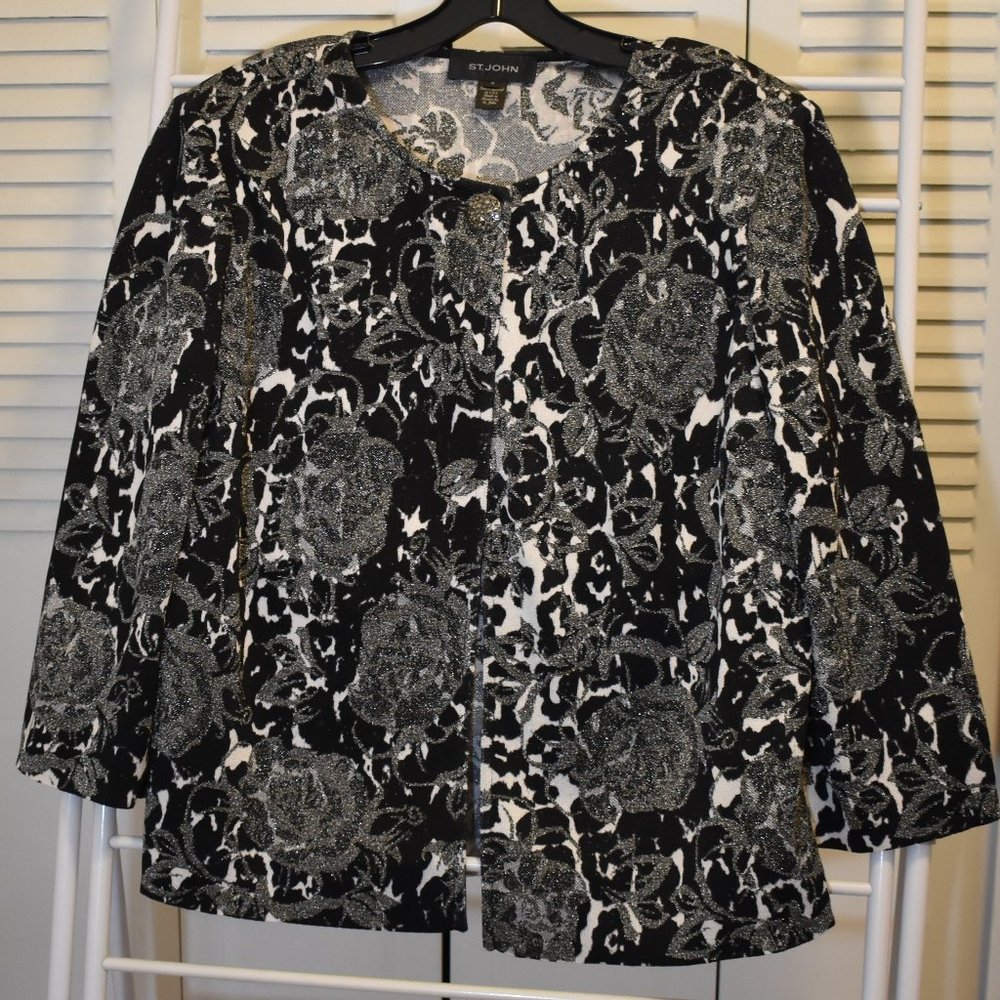 St. John Cardigan Jacket &  Floral Shell Top !!MATCH SET!!